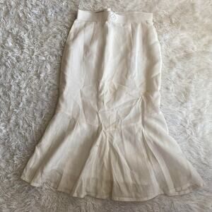 High Fashion Mermaid Korean Skirt for Women, High Waisted Ivory White Size 28